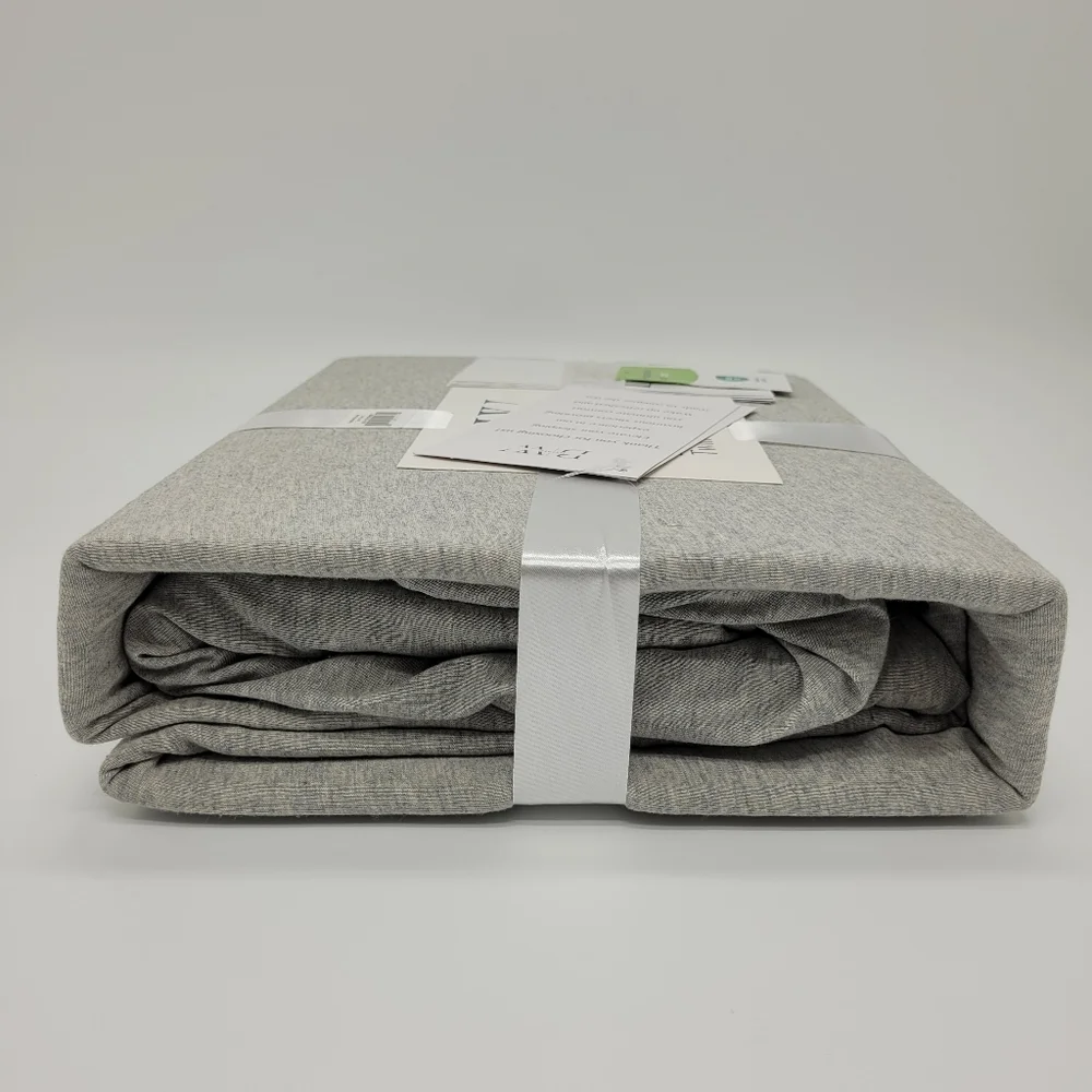 Briarwood Home Twin Jersey Knit Sheet Set Heathered Gray 3 Pc Bedding NEW FLAW
